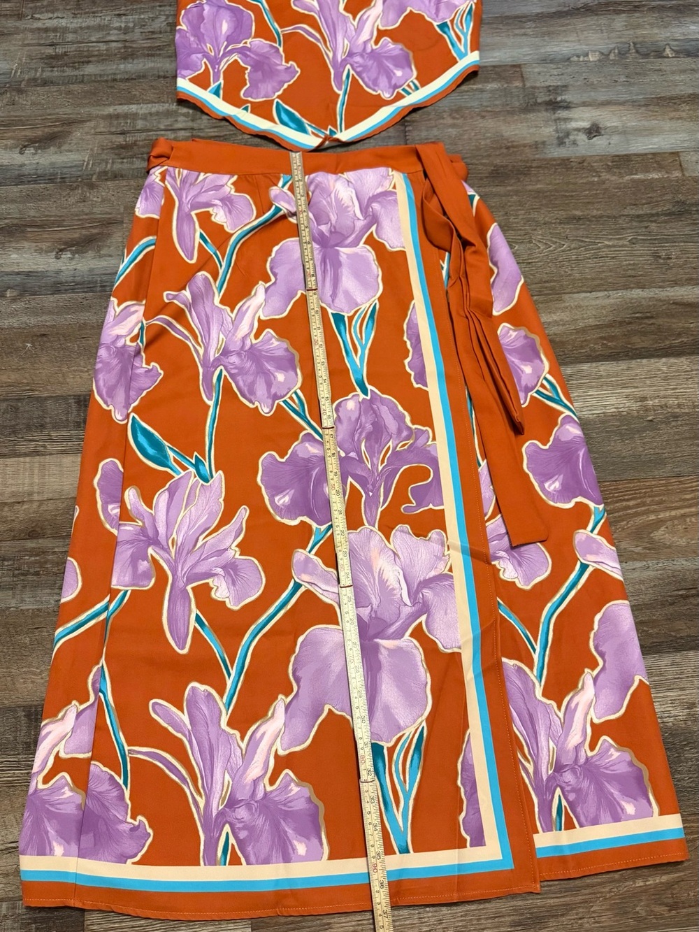 Flying Tomato Summer Iris Woven Midi Wrap Skirt and Top - Picture 6 of 10